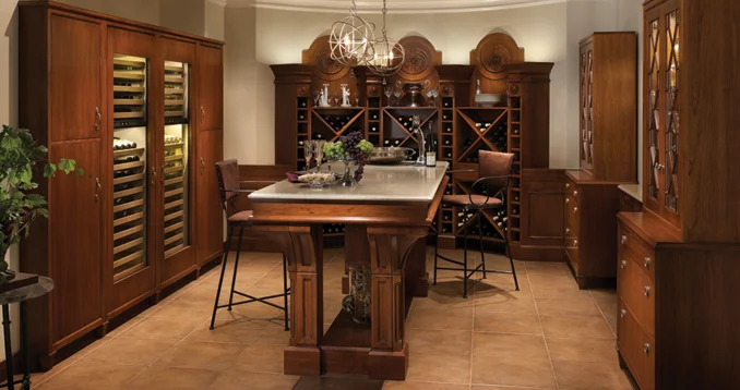 Bar and fireplace cabinetry remodel in Oklahoma City